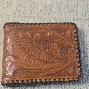 Handcrafted Vintage Fine Embossed Leather Wallet - Brown